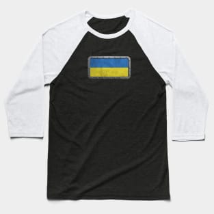 Rough Steel Flag of Ukraine Baseball T-Shirt